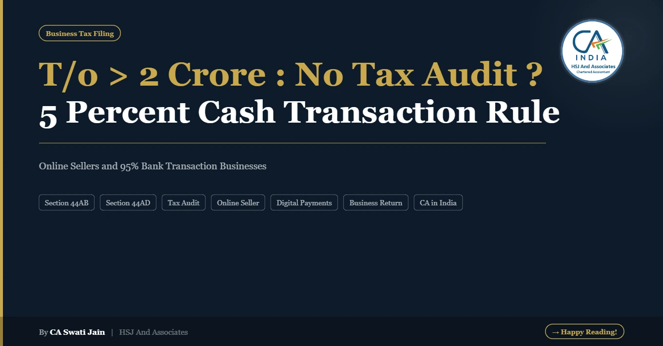 Business Turnover Above ₹2 Crore? How the 5% Rule Can Help Avoid Tax Audit