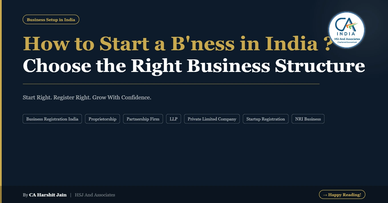 How to Start a Business in India – Proprietorship, Partnership, LLP & Private Limited Company ?